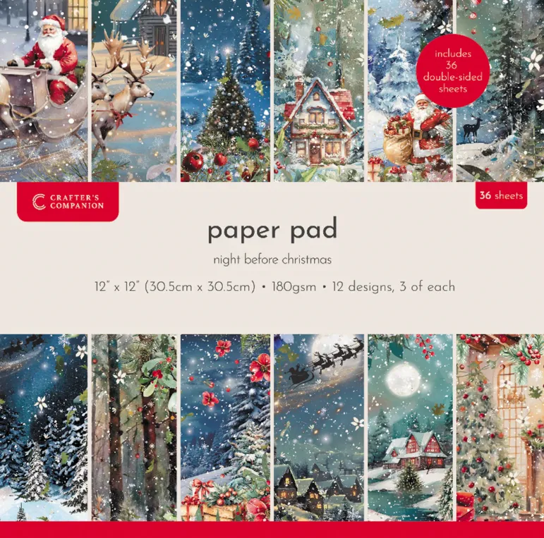 The Night Before Christmas 12x12 papers, 36 sheets